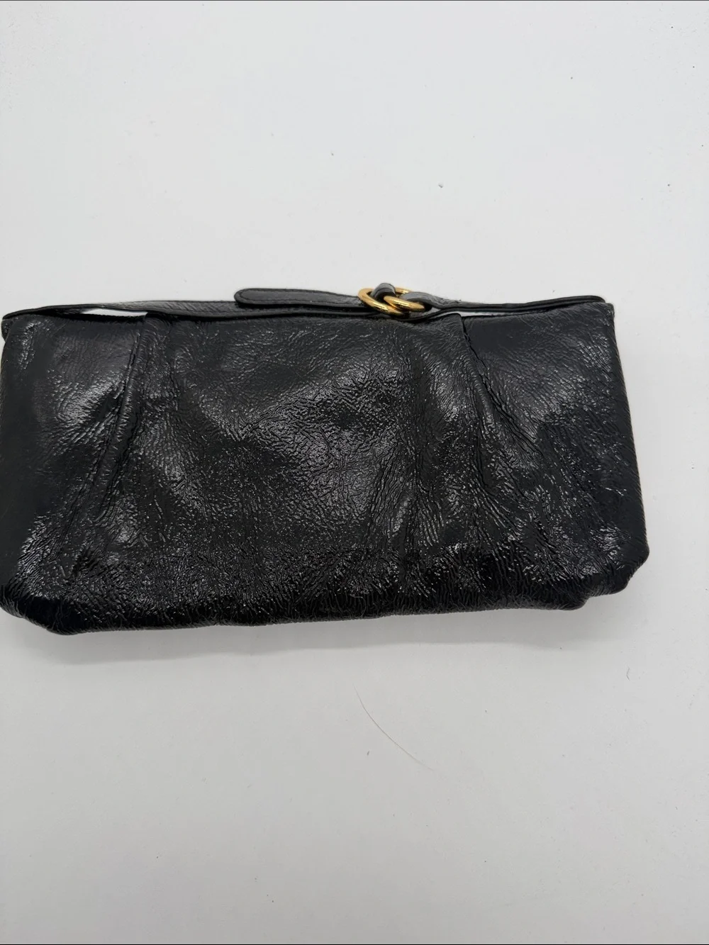 HOBO Black Leather‎ Clutch with Gold Hardware NWOT